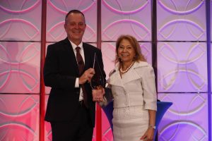 Richard Arnold II receives the DAA from Mildred Garcia in 2021.