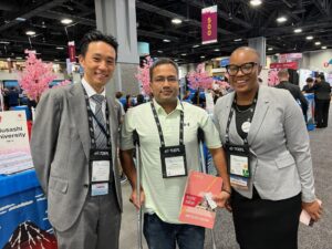 AASCU’s Assistant Director, International Education, Jody Dixon with Lokesh Shivakumaraiah, Executive Director of International Relations and Assistant to Provost, Mississippi Valley State University and Taichi Kaneshiro, Counselor of Education at Embassy of Japan.