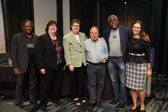 All smiles with ADP co-founder George Mehaffy at the 2023 Academic Affairs Summer Meeting in Baltimore.  