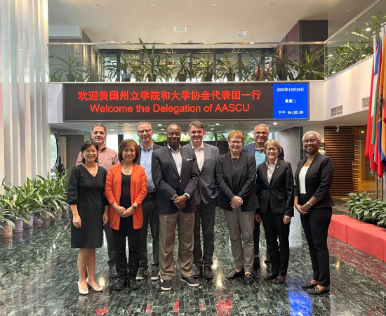 AASCU delegation visiting the Center for Language Education and Cooperation (CLEC) in 2023.